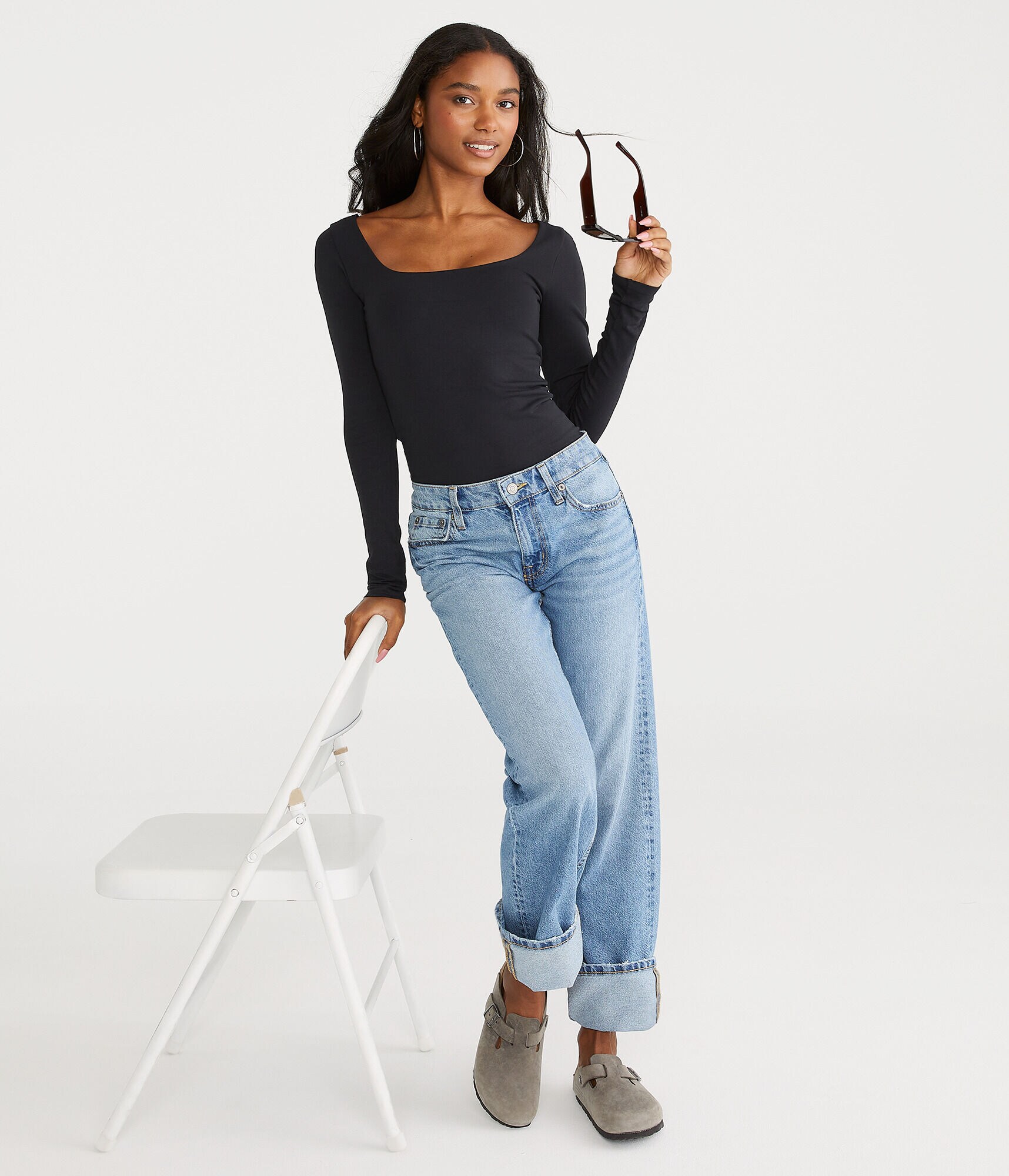 Long Sleeve Seriously Soft Sculpt Scoop-Neck Tee