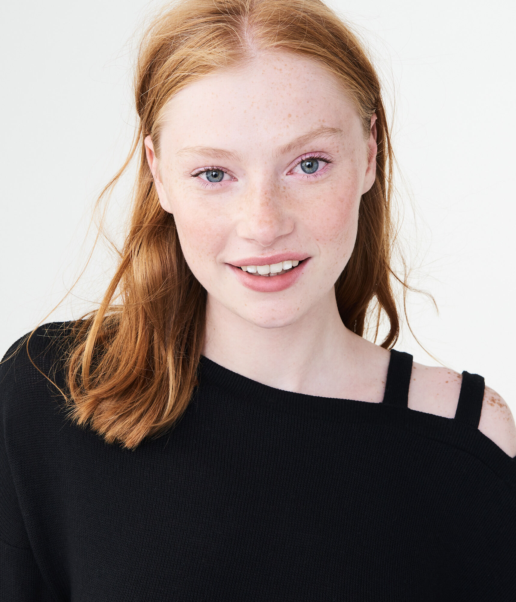 Long Sleeve Strappy-Shoulder Top