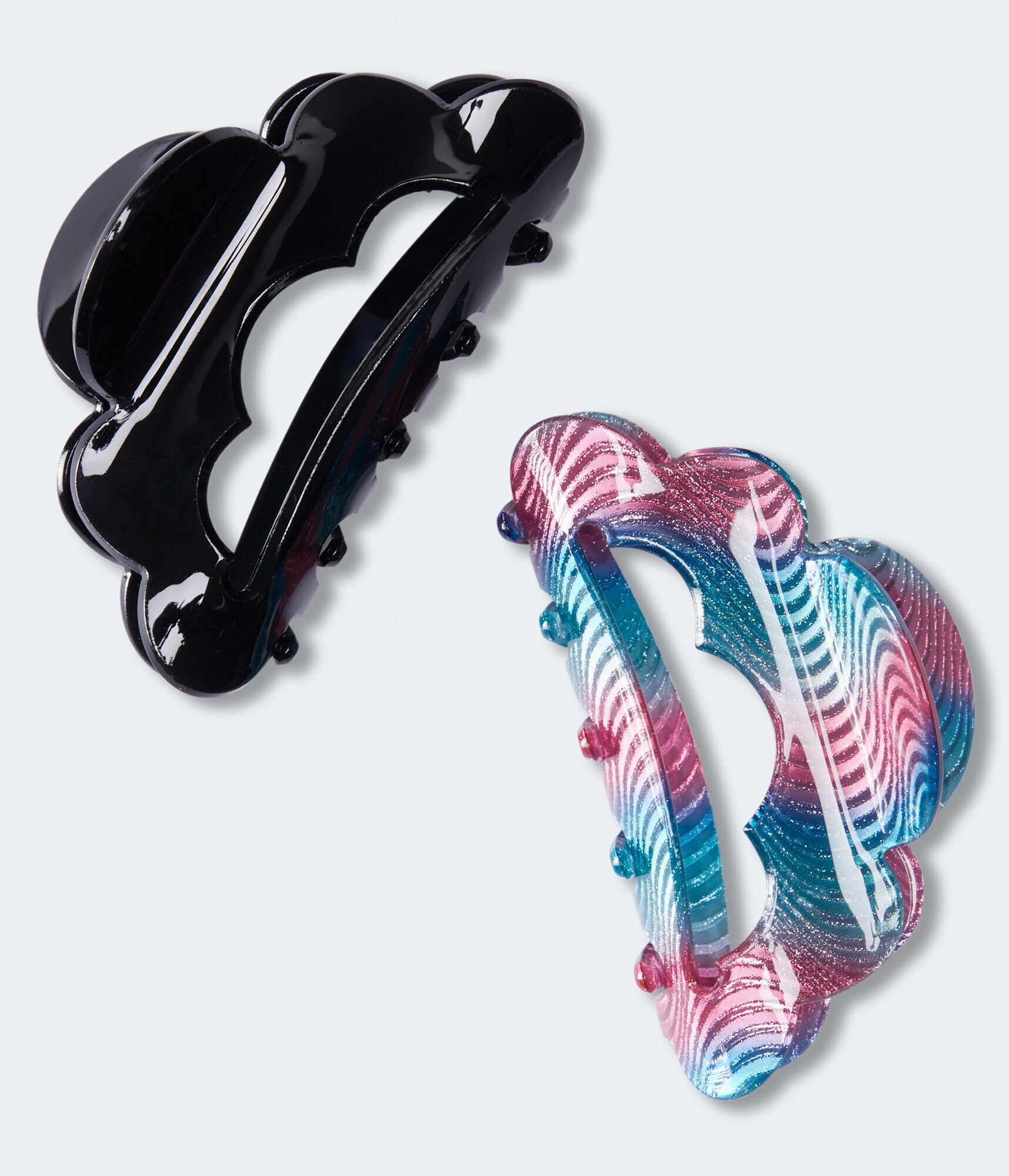 Solid &amp; Ombr&eacute; Glitter Cloud Claw Hair Clip 2-Pack