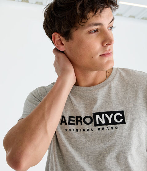 Aero NYC Box Logo Appliqué Graphic Tee Aero NYC Box Logo Appliqué Graphic Tee