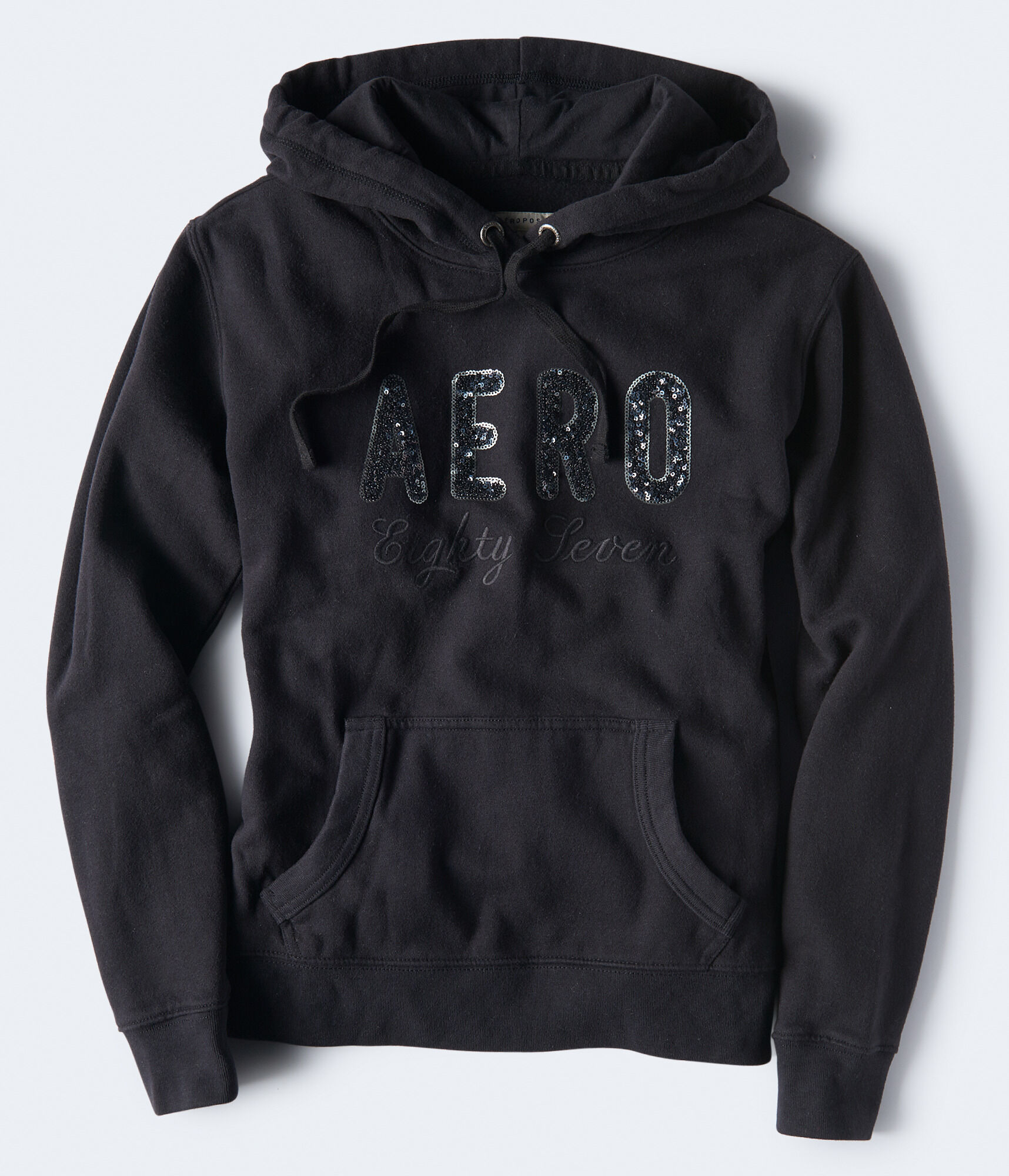 Sequin Logo Pullover Hoodie