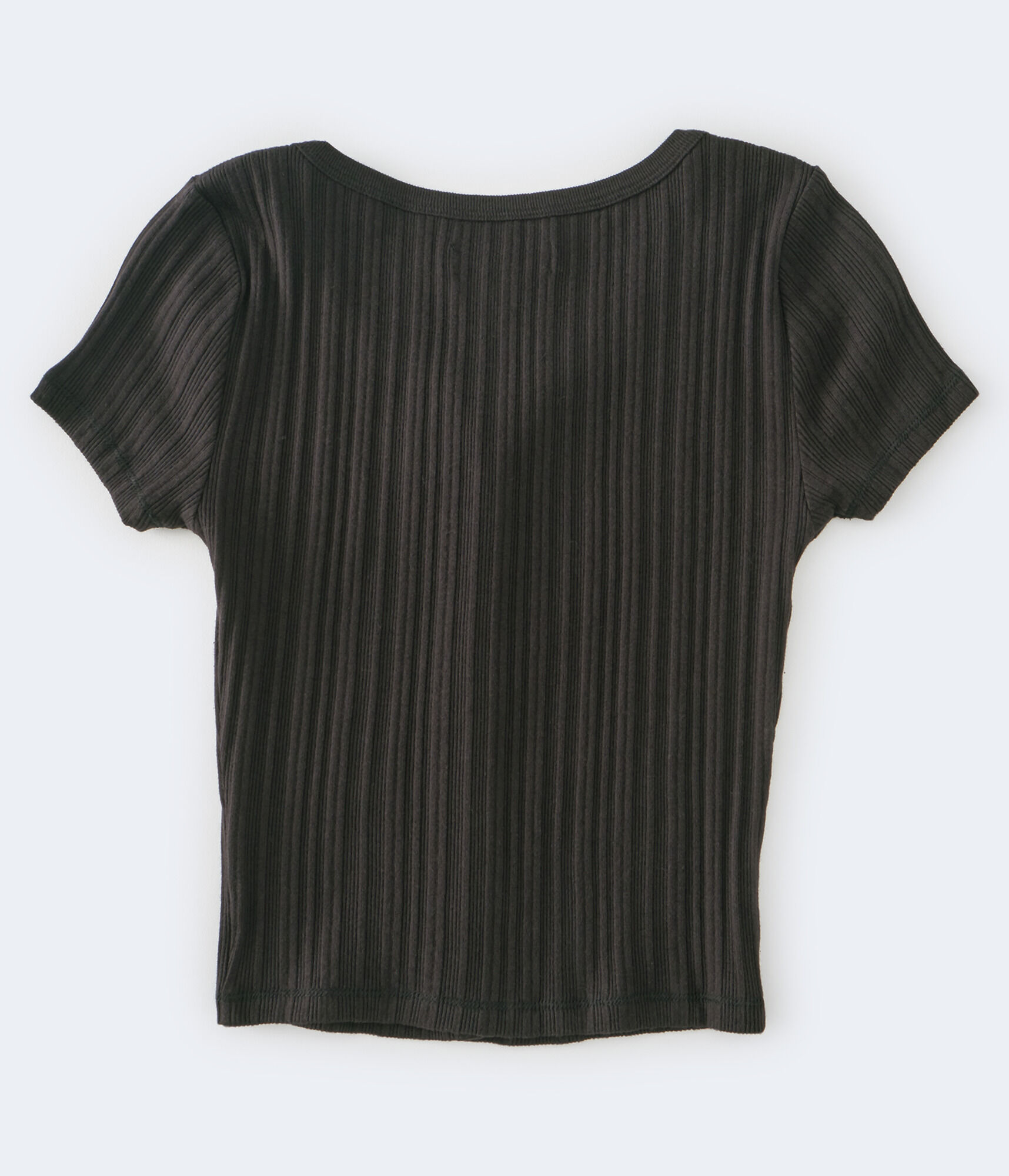 Button-Front Cropped Shrunken Tee
