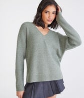 Shaker Knit V-Neck Sweater
