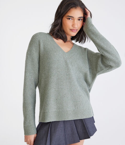 Shaker Knit V-Neck Sweater Shaker Knit V-Neck Sweater