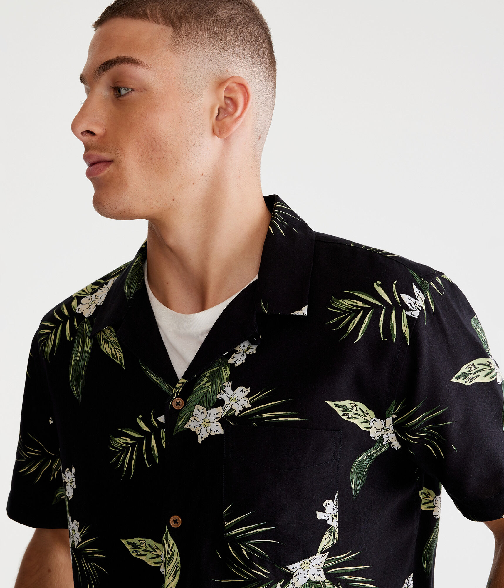 Tropical Print Camp Shirt