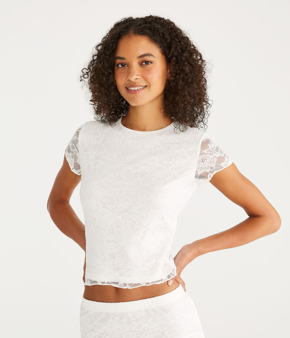 Plus Size - Studio Knit Lace Shoulder Top Plus Size - Studio Knit Lace Shoulder Top