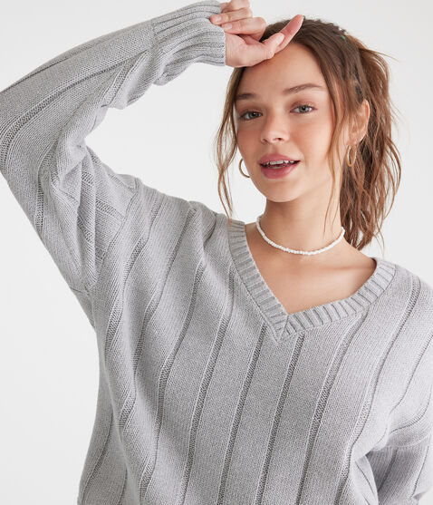 Ribbed V-Neck Sweater Ribbed V-Neck Sweater
