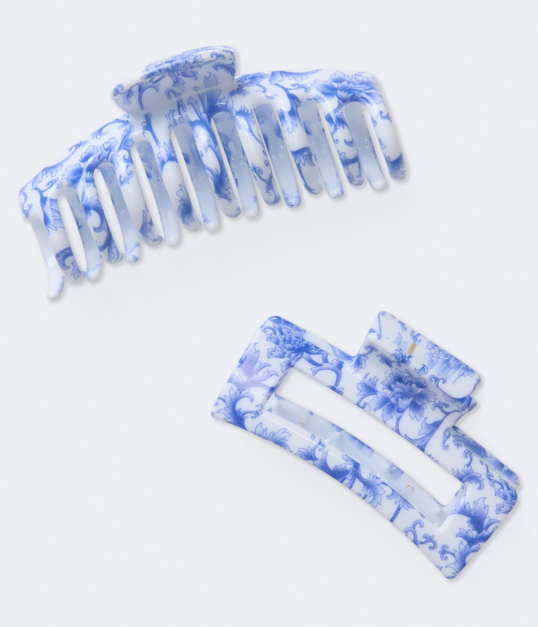 Toile Print Claw Hair Clip 2-Pack