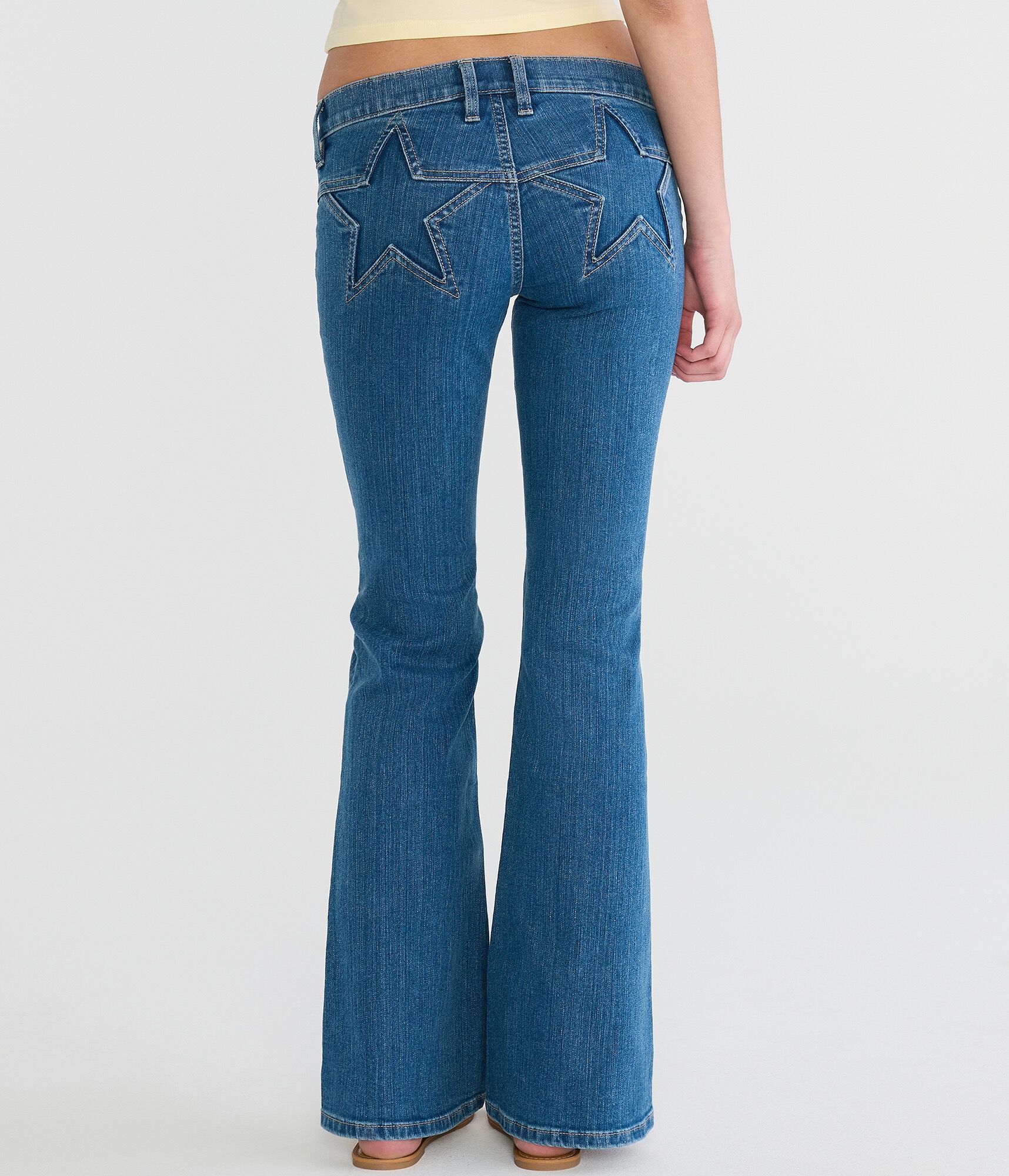 Super Low-Rise Flare Lightning Bolt Jean