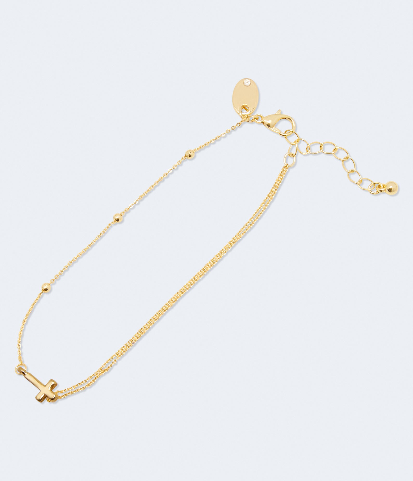 Cross &amp; Bead Anklet