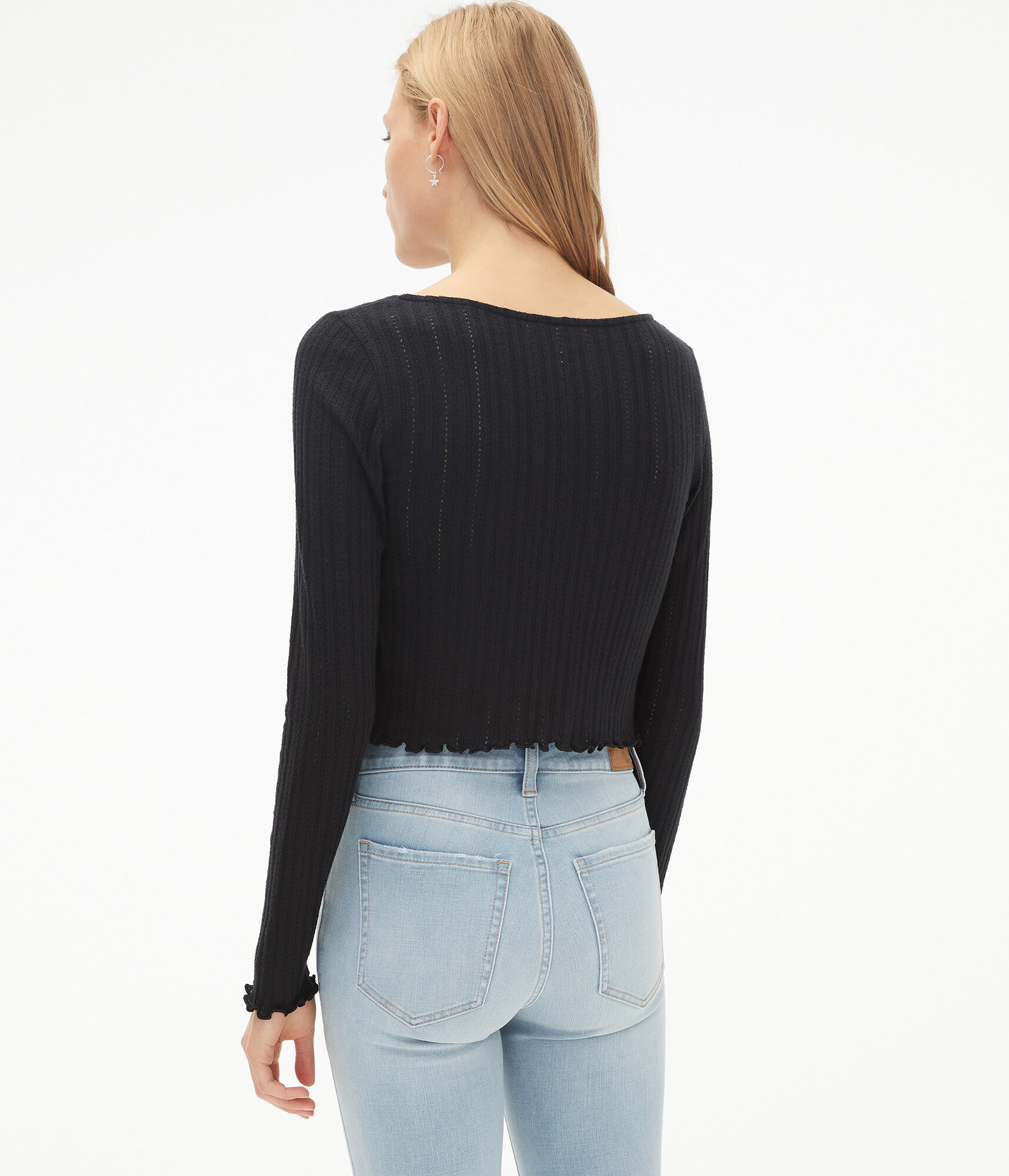 Long Sleeve Double Tie-Front Cropped Cardigan