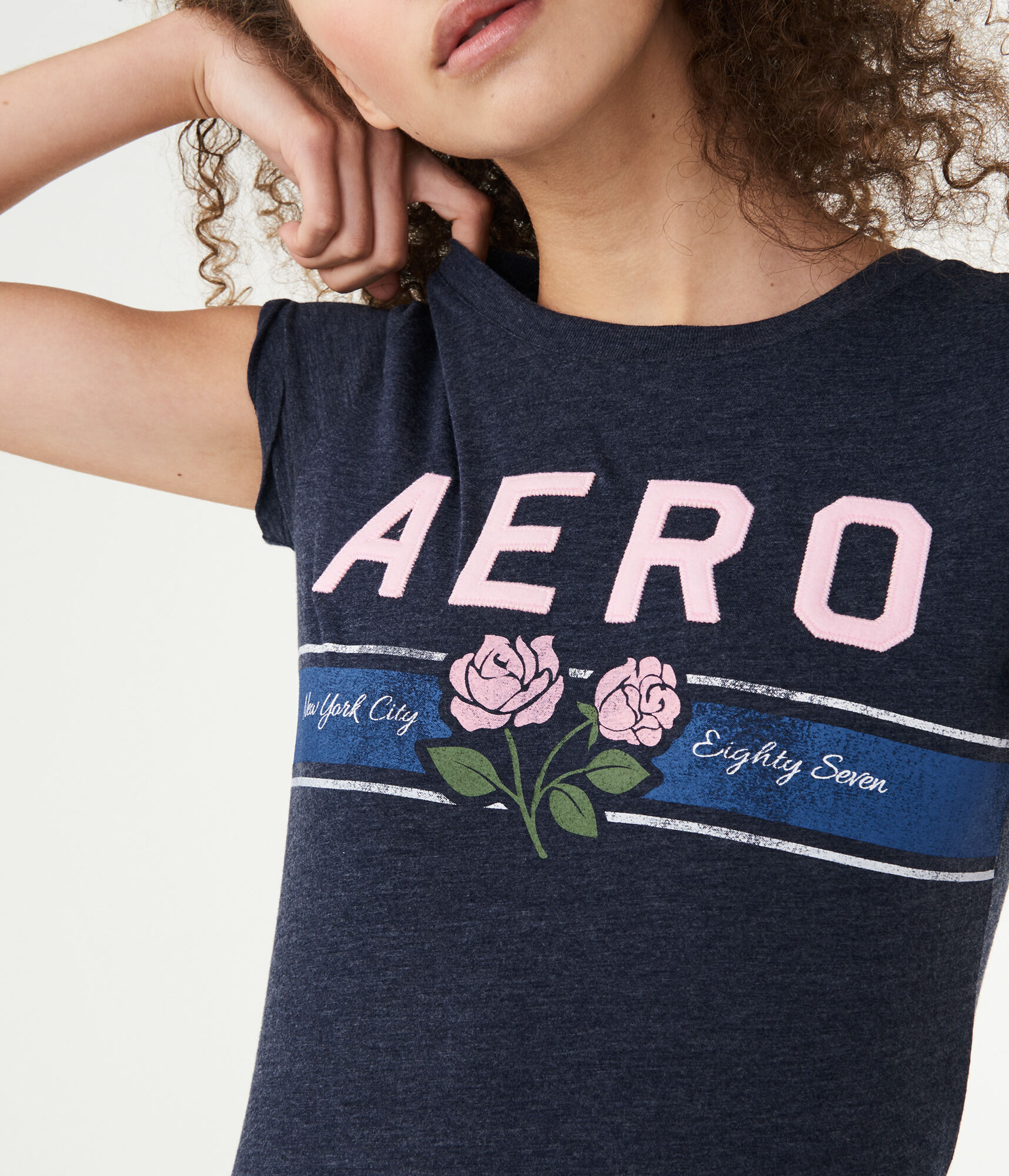 Aero Rose Stripe Graphic Tee