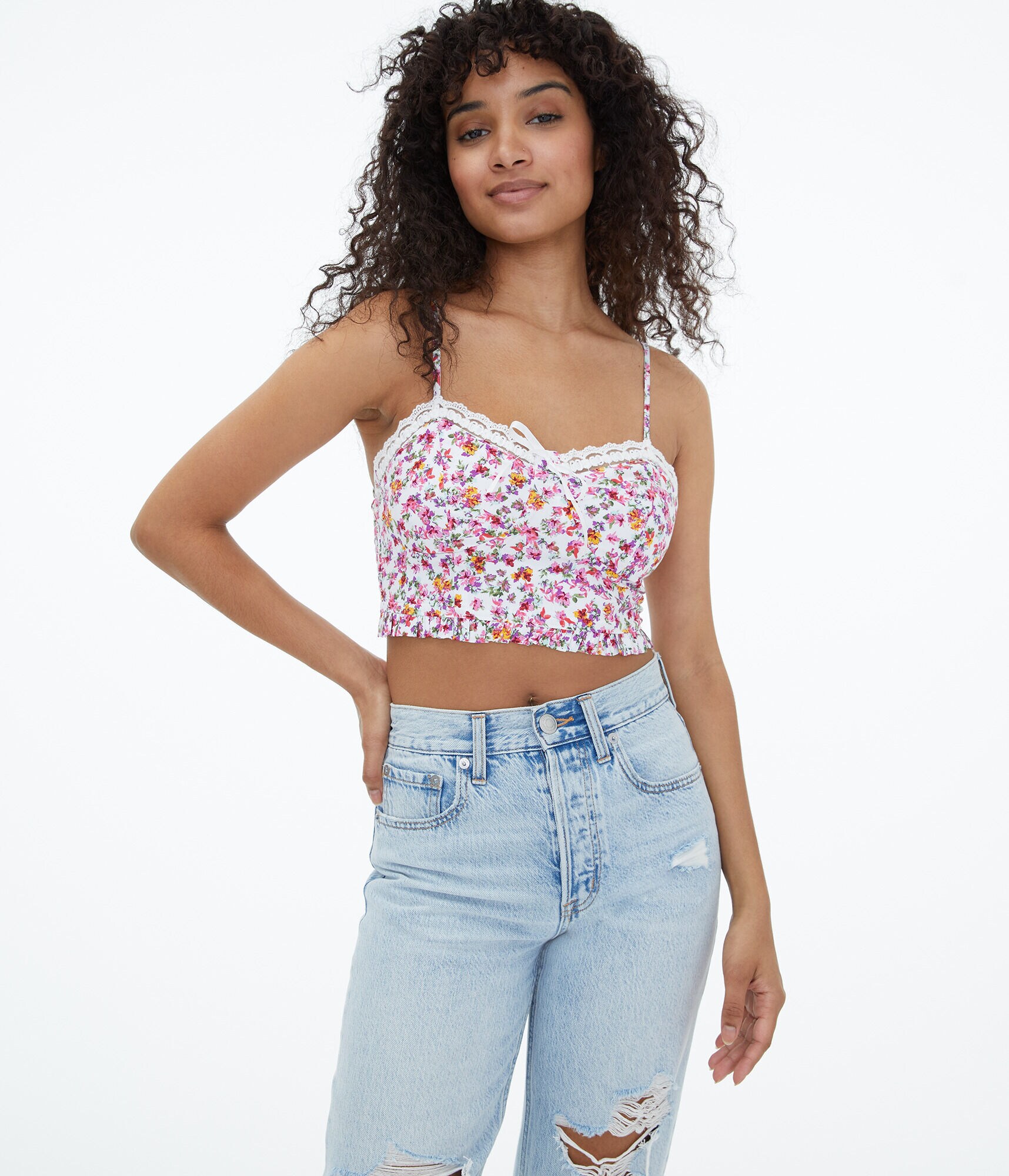 Floral Bustier Cropped Cami