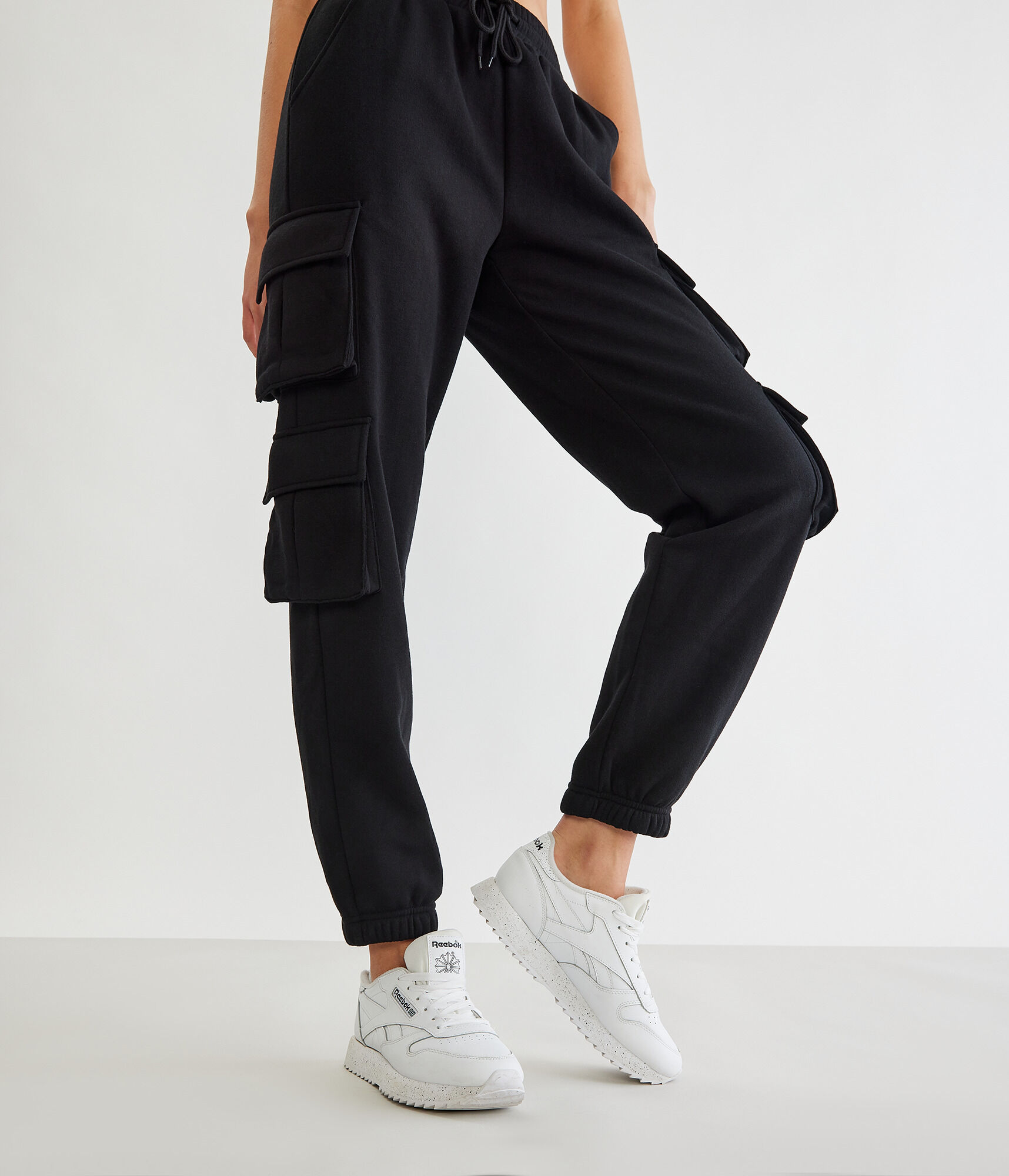 High-Rise Cargo Jogger Sweatpants