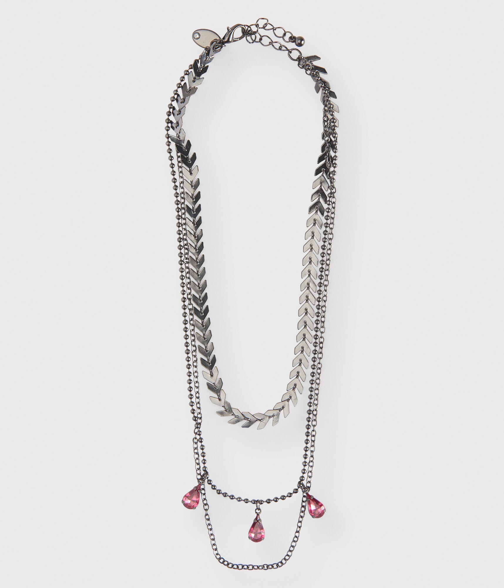 Teardrop Layered Choker Short-Strand Necklace