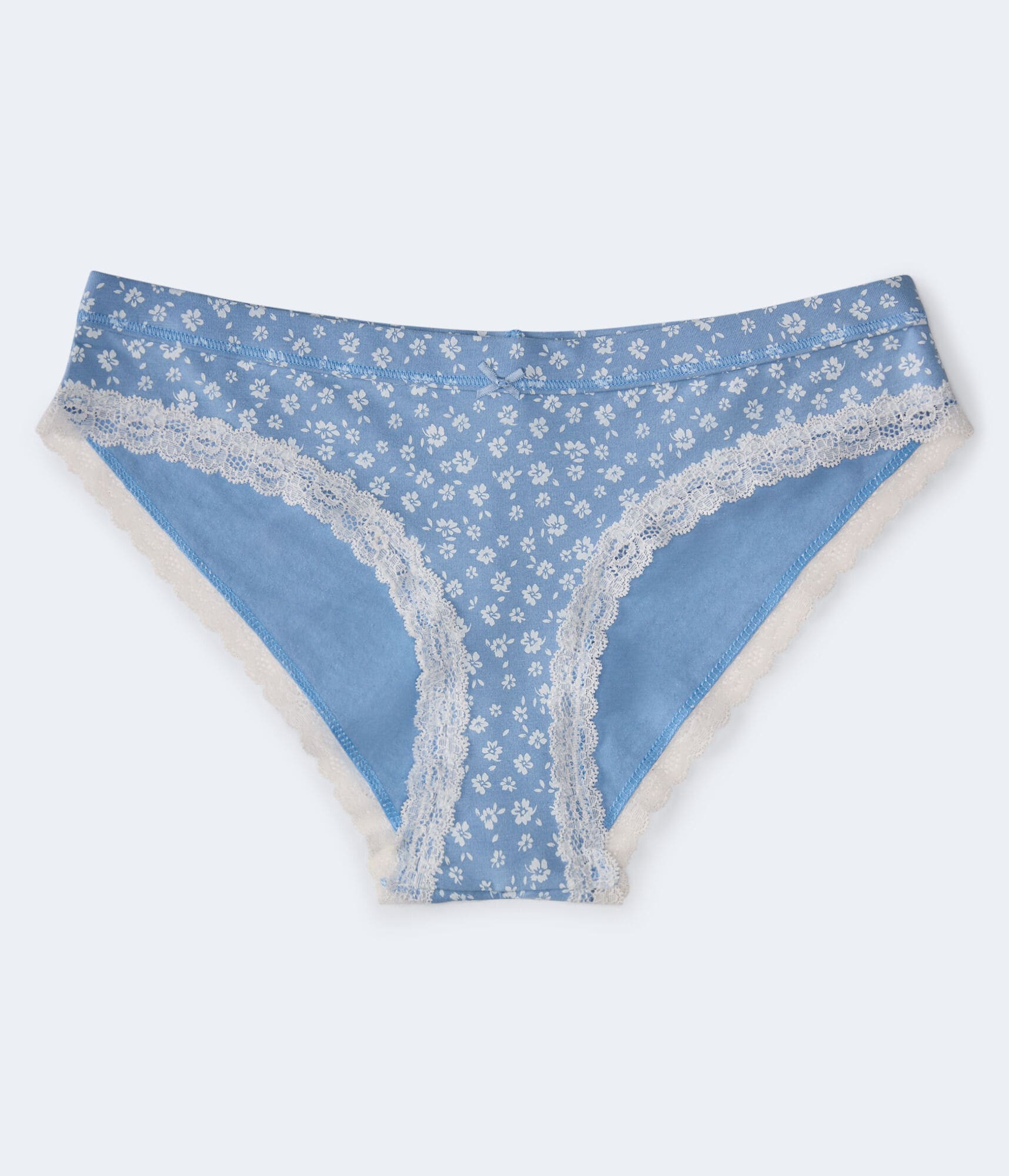 Floral Lace-Trim High-Cut Cheeky