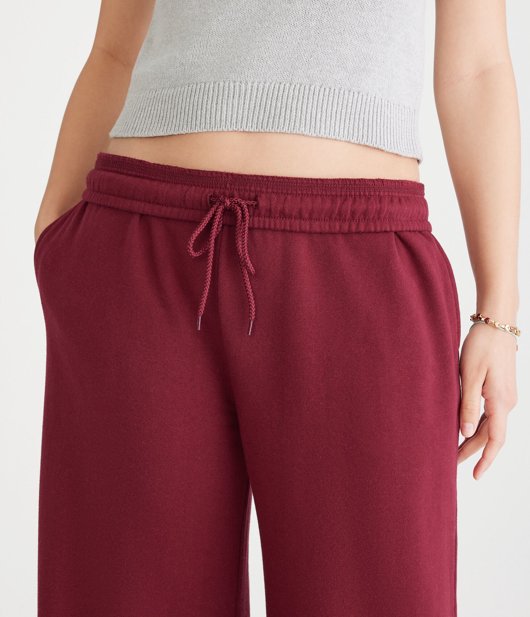 Mid-Rise Wide Leg Sweatpants