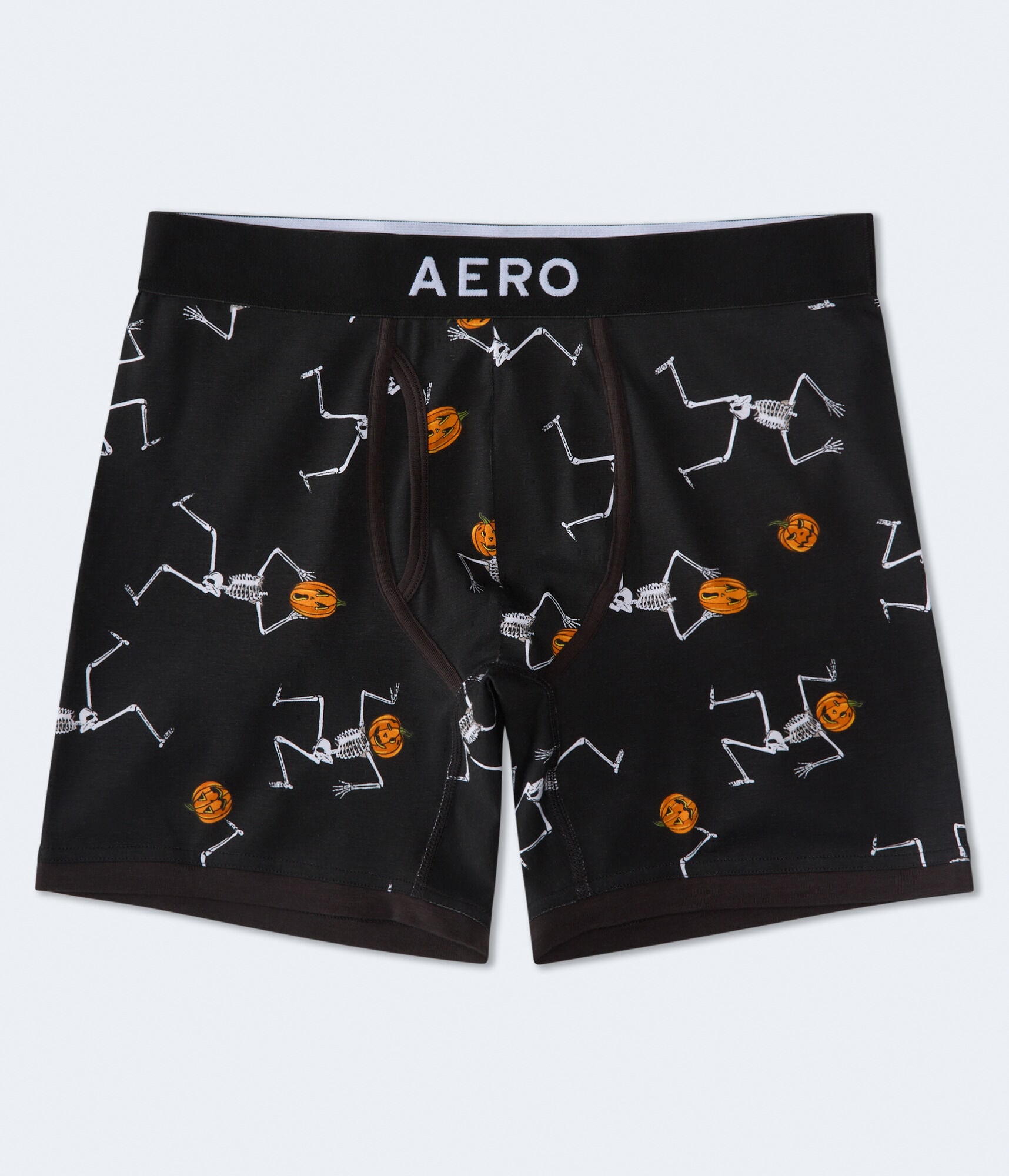 Pumpkin Skeleton 6" Knit Boxer Brief