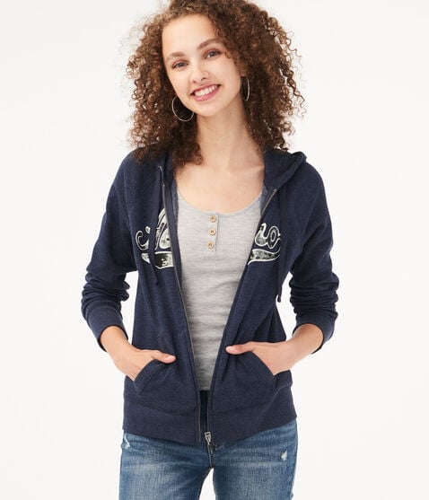Sequin Logo Full-Zip Hoodie Sequin Logo Full-Zip Hoodie