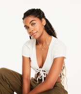Double Tie-Front Crop Top