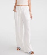Gauze Wide Leg Drawstring Pants