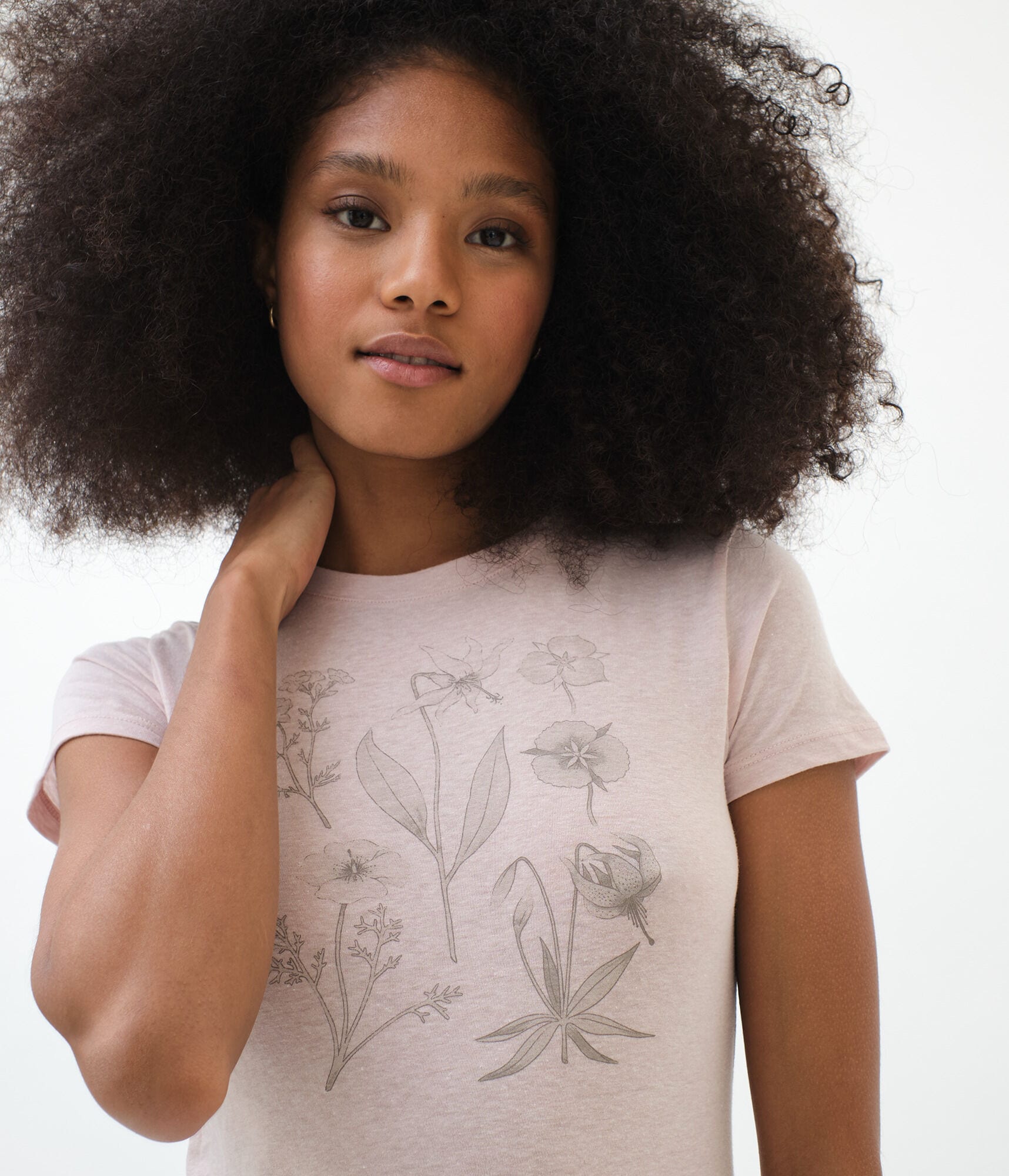トップス everyone ABCD FLEURS FLORAL PAINTING TEE Spring Flowers Graphic Tee