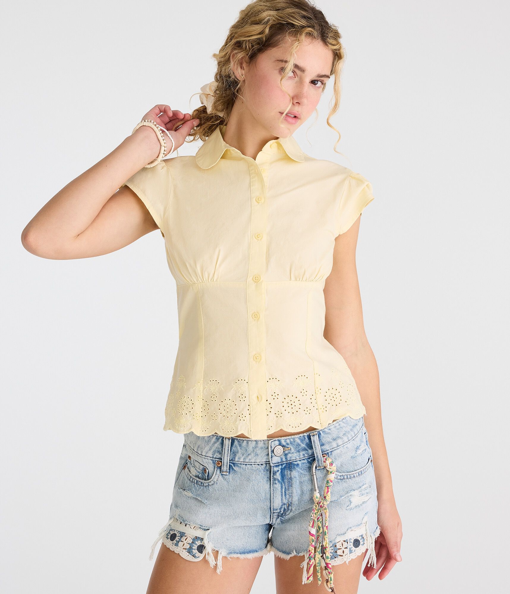 Eyelet Peter Pan Blouse