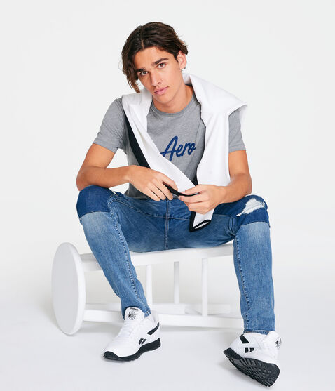 Aero Script Appliqué Graphic Tee Aero Script Appliqué Graphic Tee