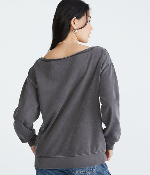 Washed Off-The-Shoulder Sweatshirt Washed Off-The-Shoulder Sweatshirt