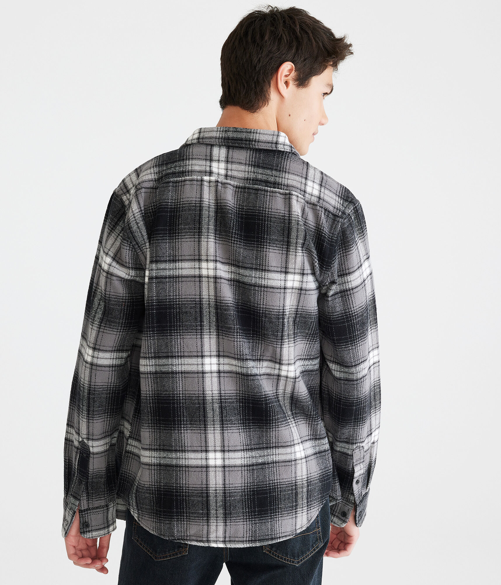 Long Sleeve Heavy Plaid Flannel Shirt