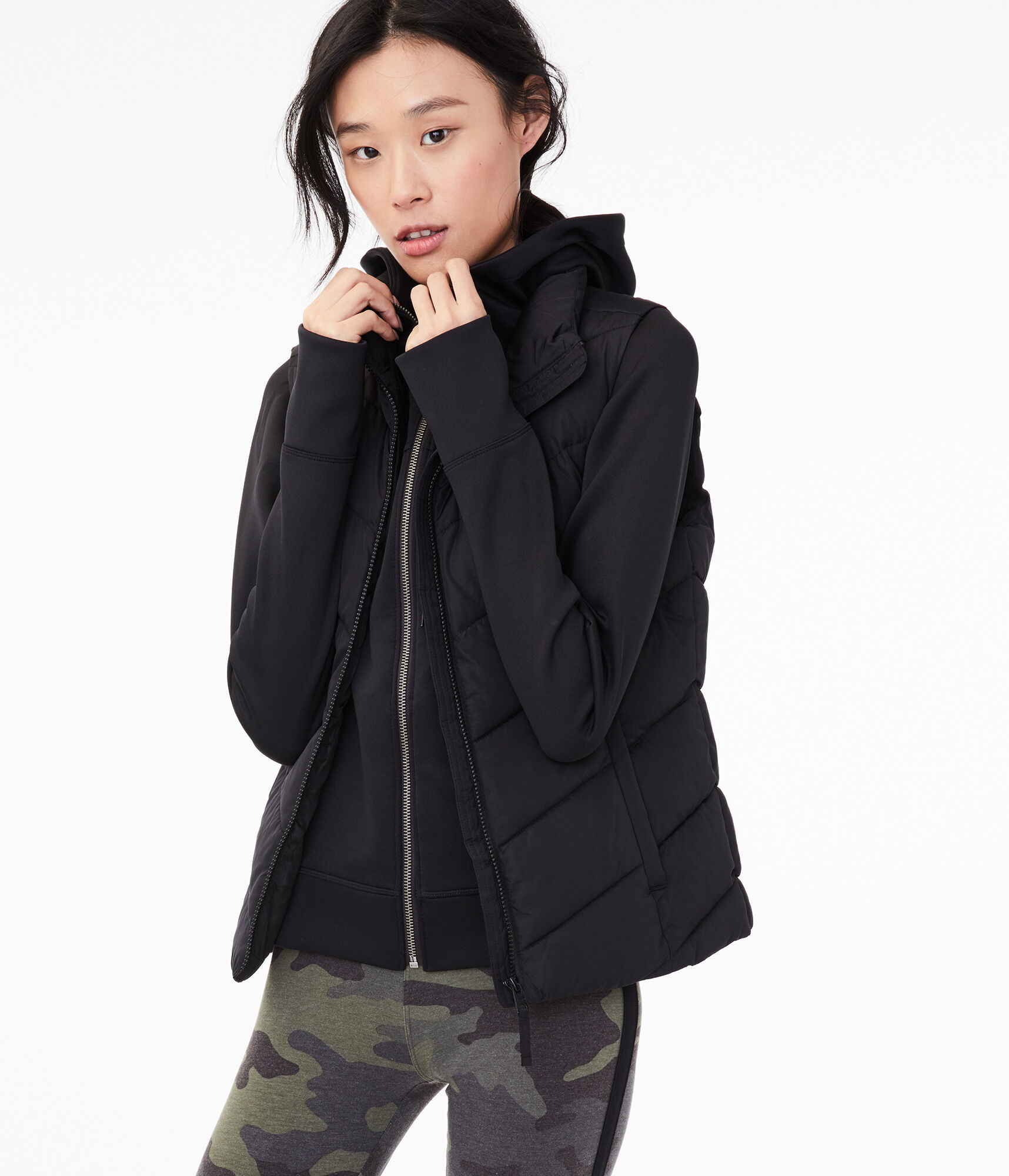 Chevron Quilted Puffer Vest