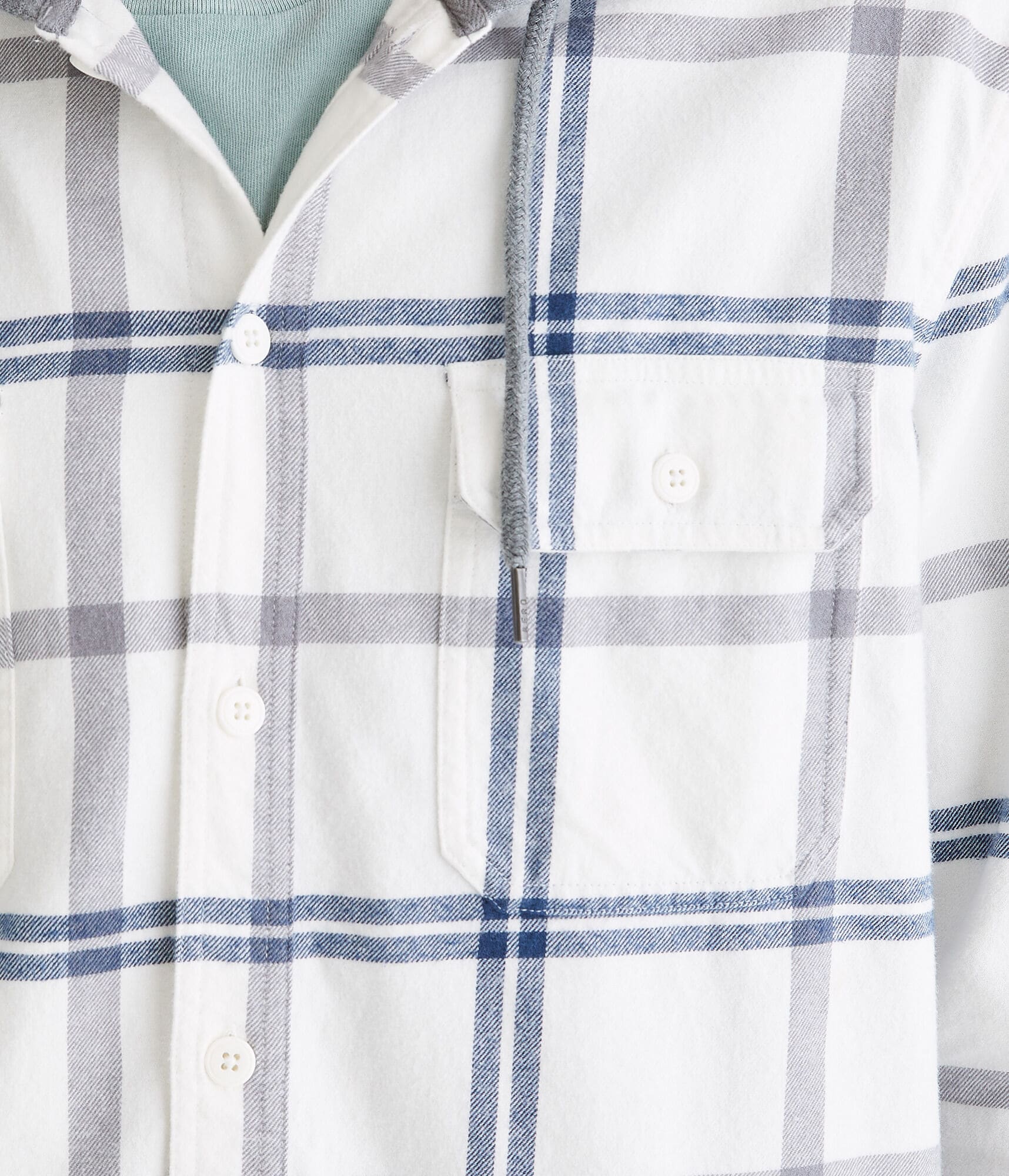 Long Sleeve Hooded Plaid Flannel Shirt