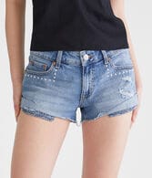Vintage Low-Rise Denim Shorty Shorts