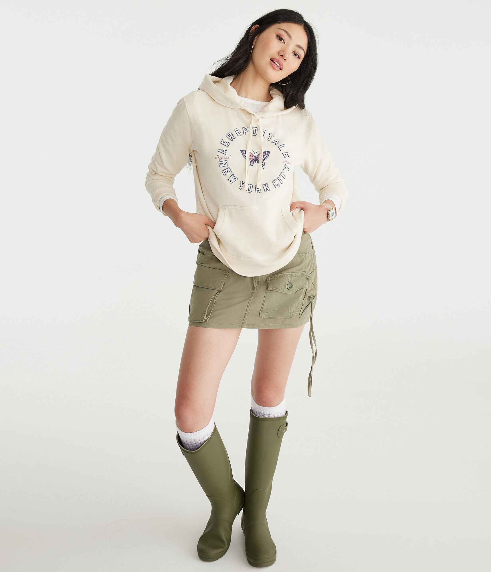 Aeropostale Butterfly Pullover Hoodie