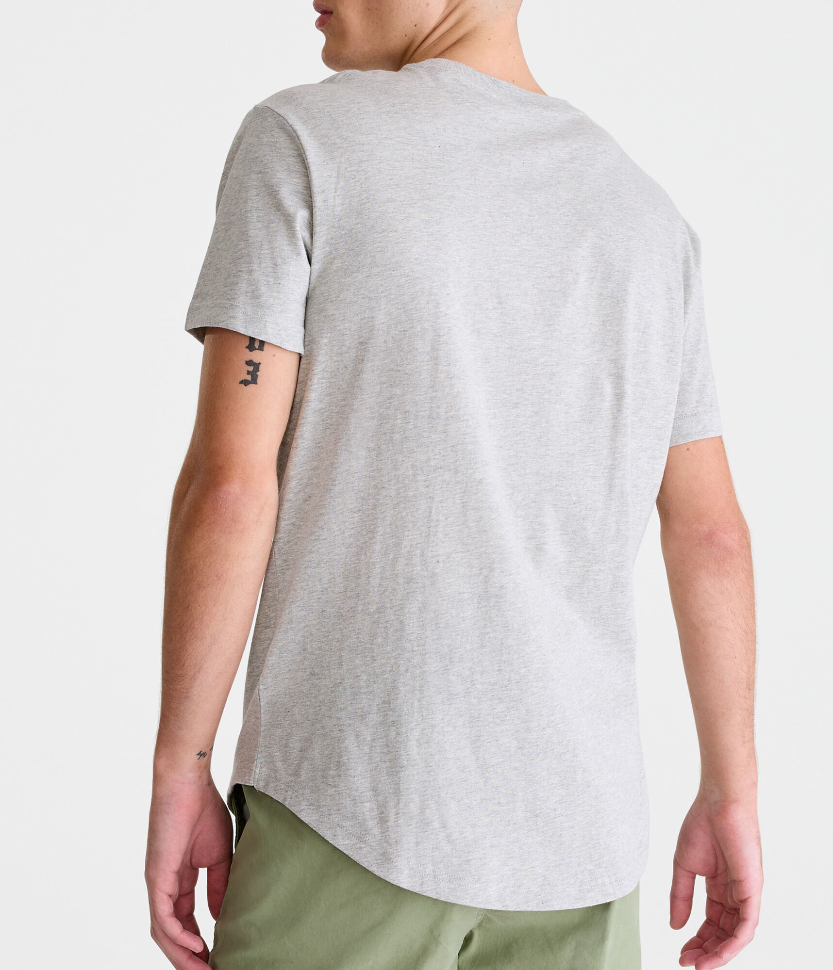 Solid Curved Hem Crew Tee