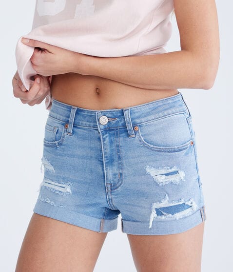Premium Seriously Stretchy High-Rise Denim Midi Shorts
