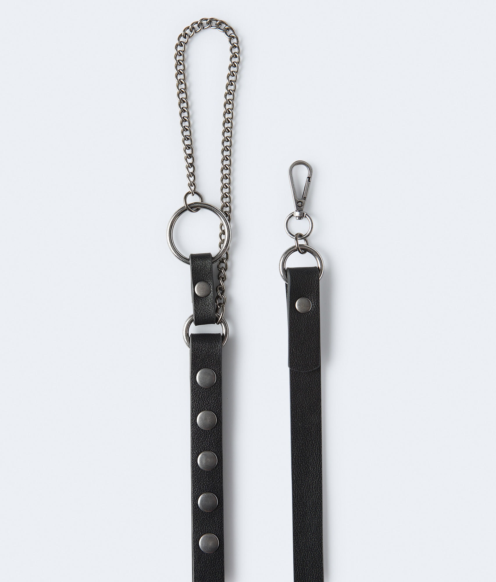 Skinny Faux Leather Belt With Chain