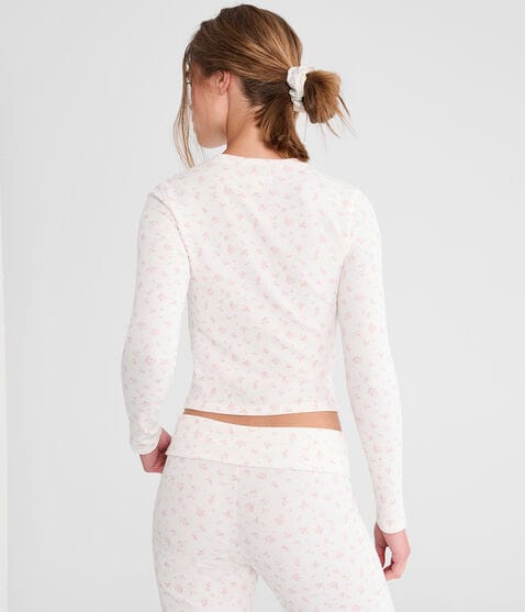 Long Sleeve Floral Waffle Sleep Tee Long Sleeve Floral Waffle Sleep Tee
