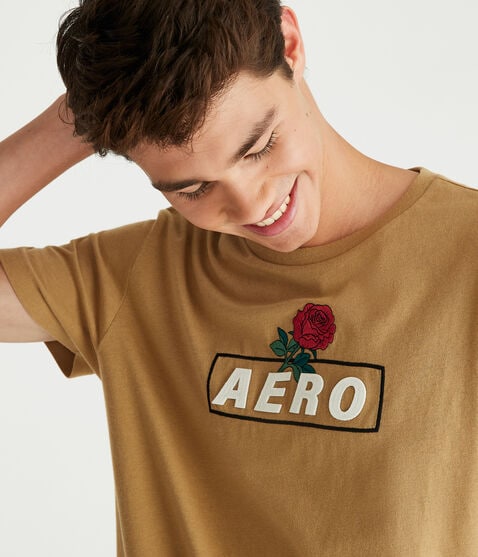 Aero Rose Box Logo Appliqué Graphic Tee