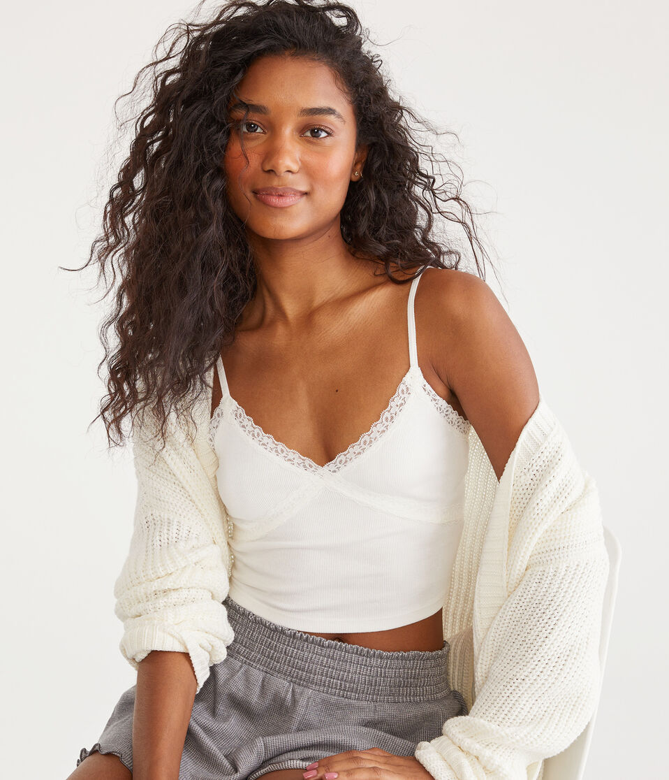 Crossover Lace Cropped Cami