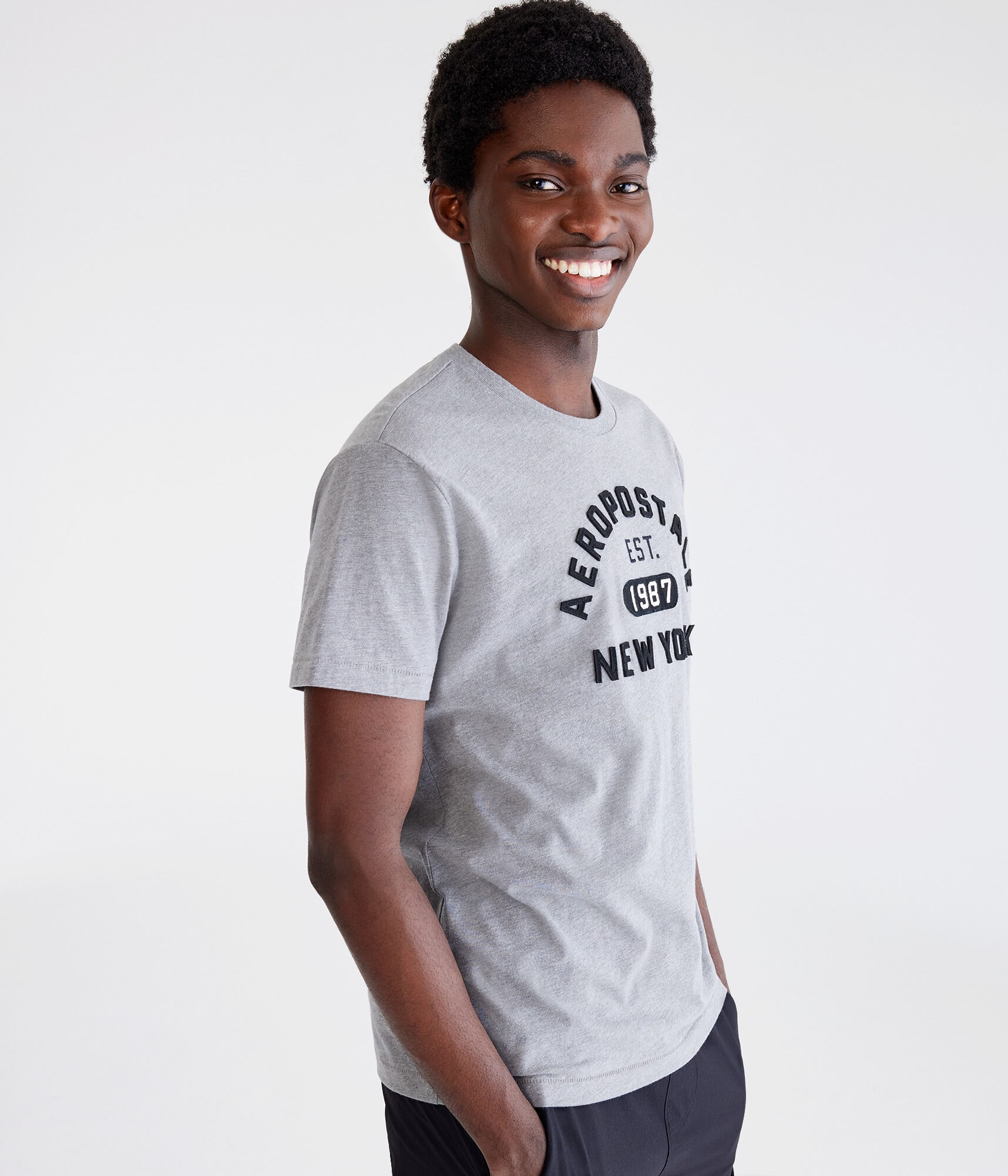 Aeropostale Arch Logo Appliqu&eacute; Graphic Tee