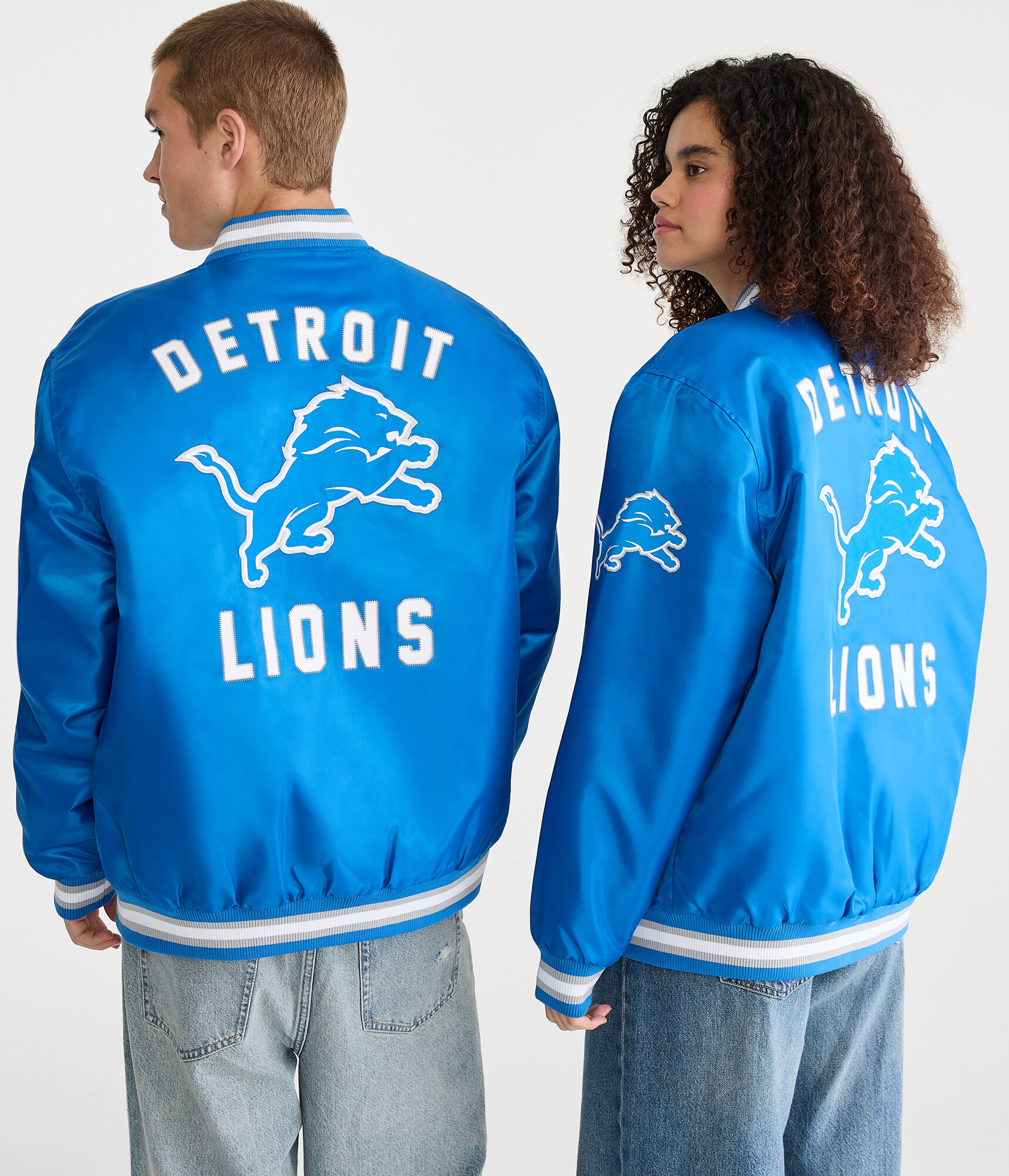 Detroit Lions Satin Bomber Jacket