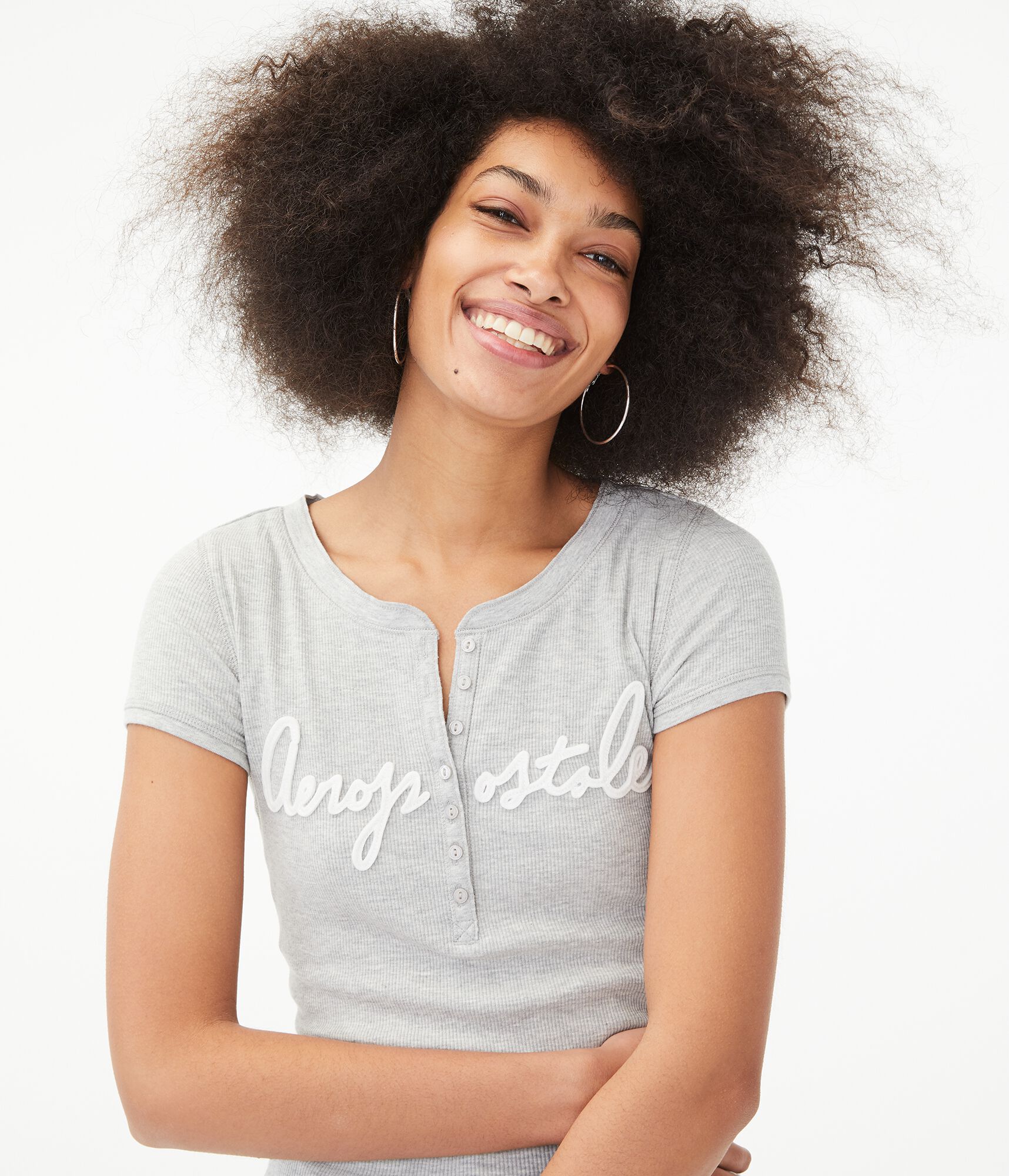 Aeropostale Logo Graphic Henley