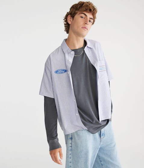 Short Sleeve Ford Bronco Mechanic Shirt Short Sleeve Ford Bronco Mechanic Shirt