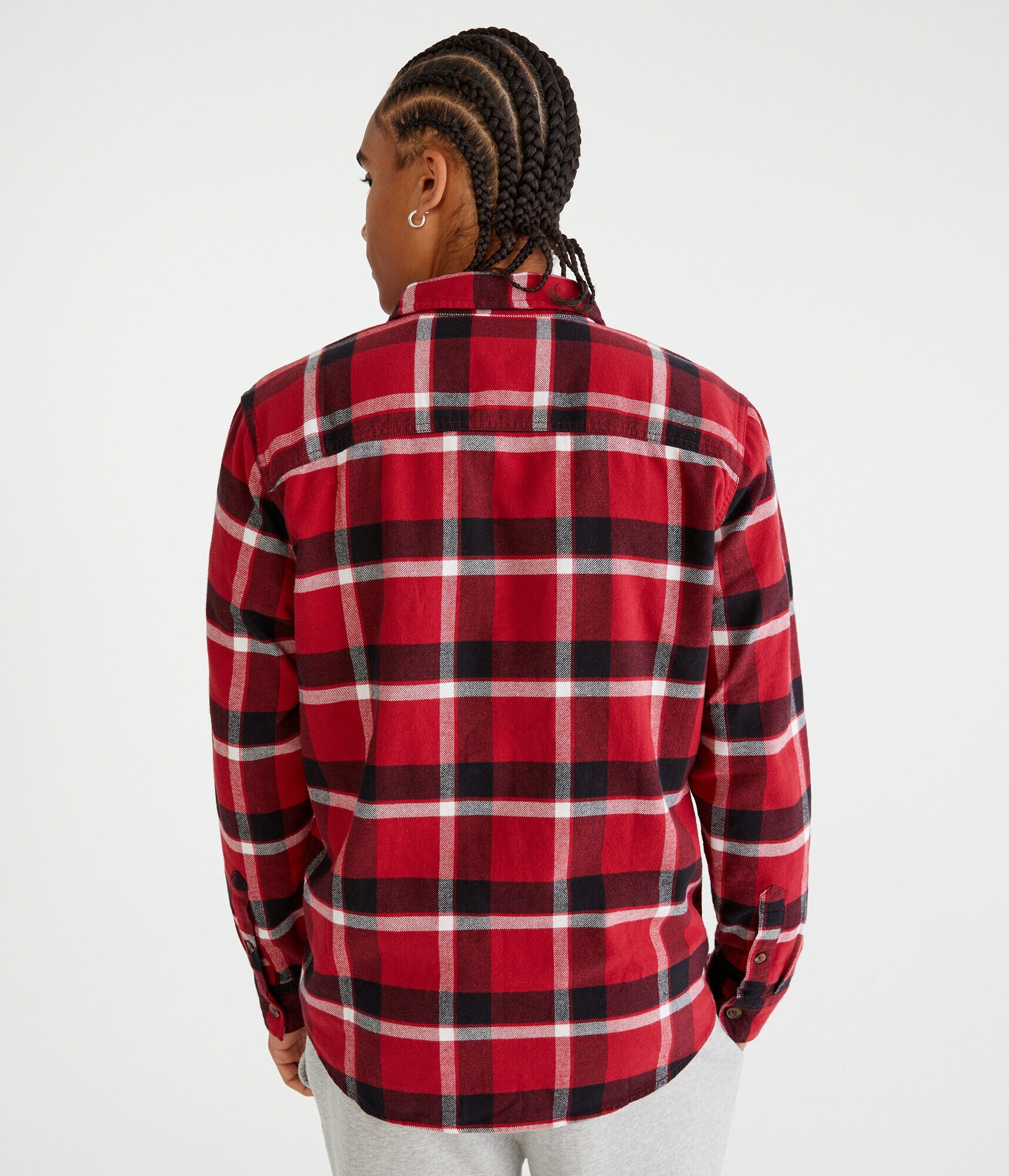 Long Sleeve Plaid Flannel Overshirt