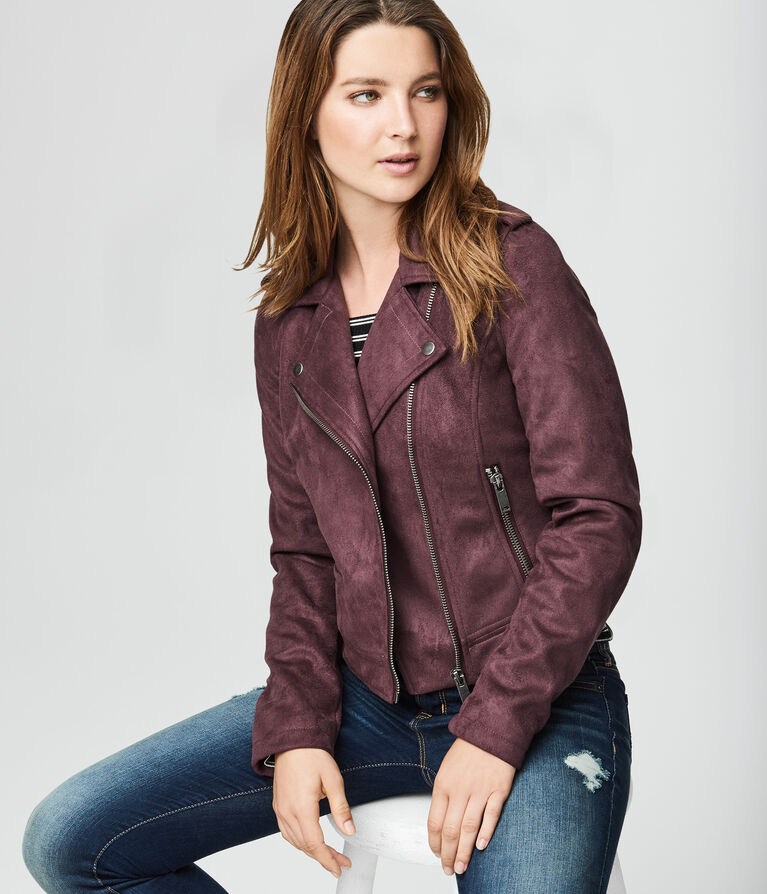 Suede Moto Jacket for Teen Girls Women Aeropostale