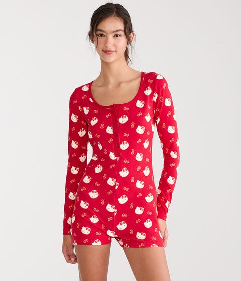 Hello Kitty | Aero Long Sleeve Bows Sleep Romper Hello Kitty | Aero Long Sleeve Bows Sleep Romper