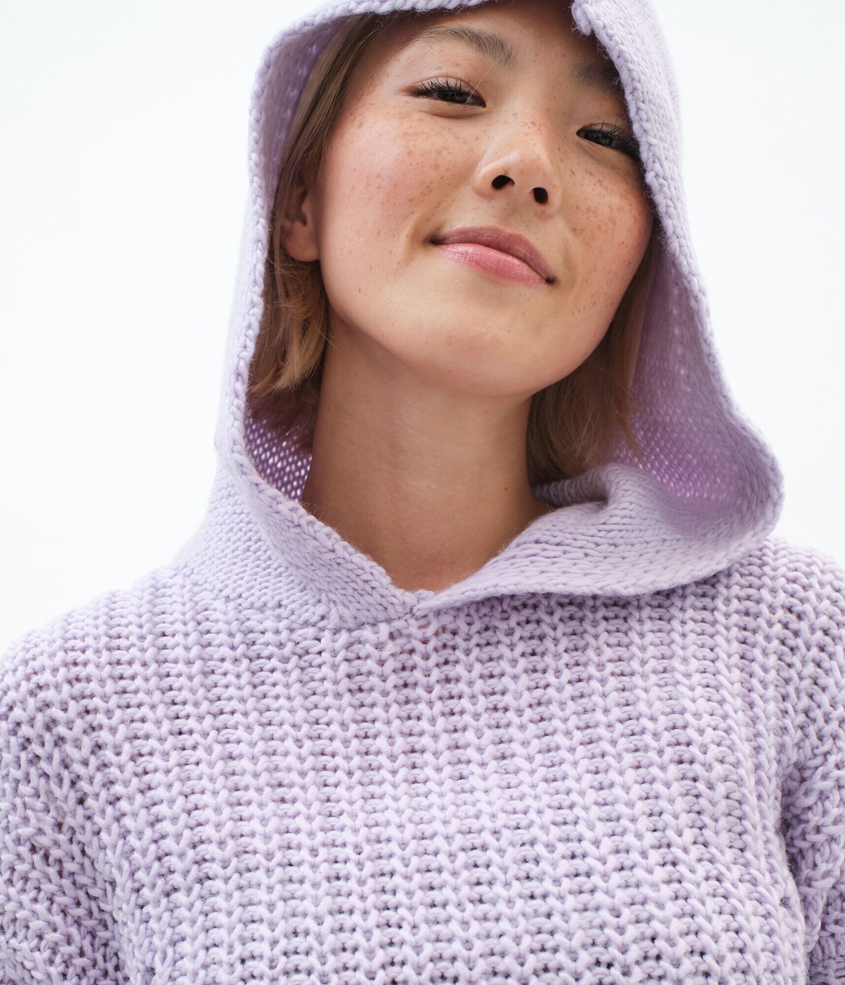 Cinch-Tie Cropped Hooded Sweater