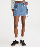 Denim Cargo Mini Skirt