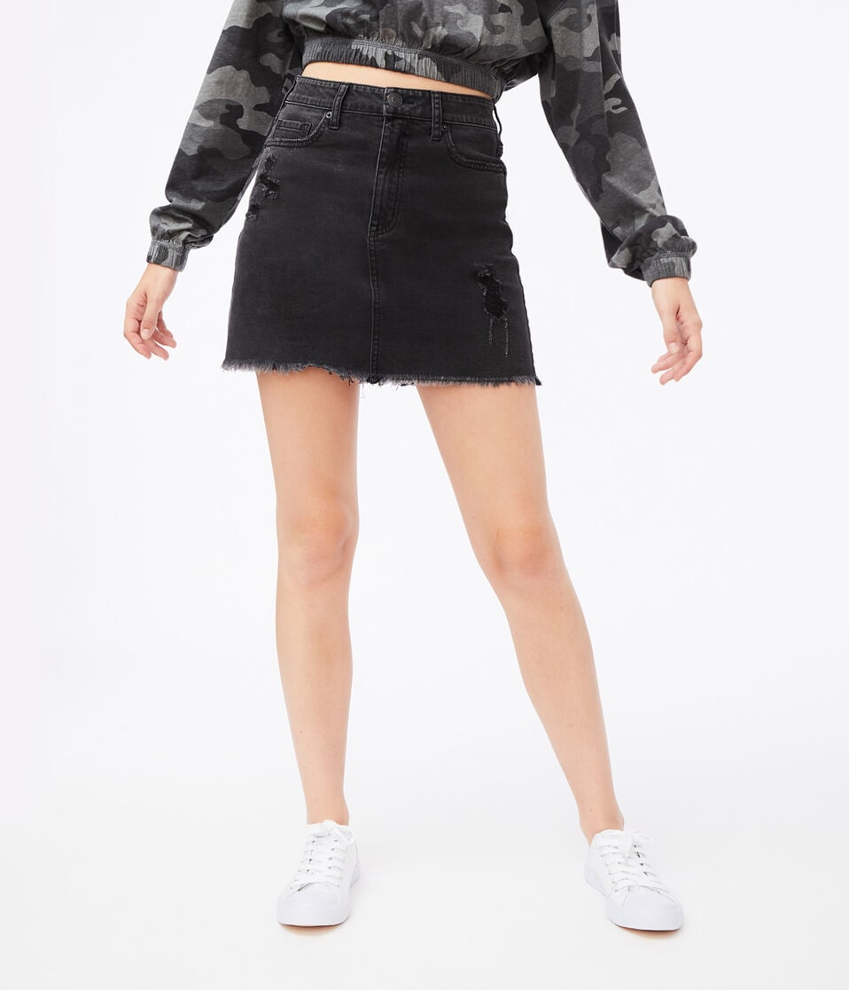 Real Denim High-Rise Mini Skirt